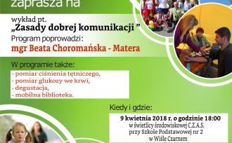 Plakat promujący spotkanie Klubu Zdrowia