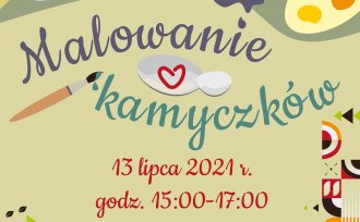 Plakat malowanie kamyczków - warsztaty