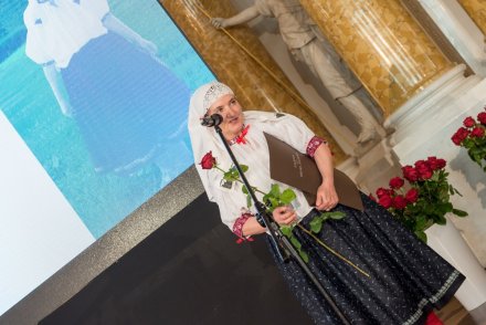 Kilka słów podziękowania od laureatki po przyznaniu nagrody; fot. Marta Ankiersztejn © IMiT