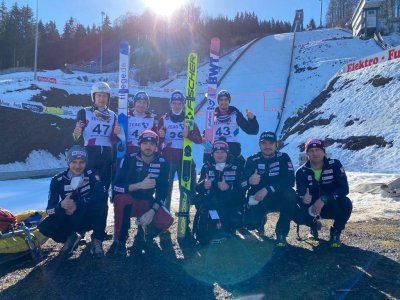 Polska drużyna w konkursie  Pucharu Kontynentalnego w skokach narciarskich w niemieckim Brotterode