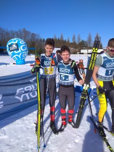 Tomasz Wąsowicz i Gabriel Boś w biegu sztafetowym