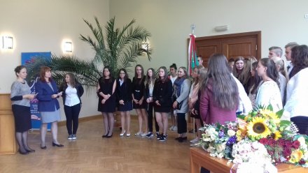 Fragment uroczystości pożegnania dyrektor Danuty Kozyry