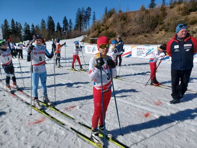 Zawodnik przed biegiem narciarskim