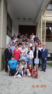 Jubilatka z rodziną i władzami miasta