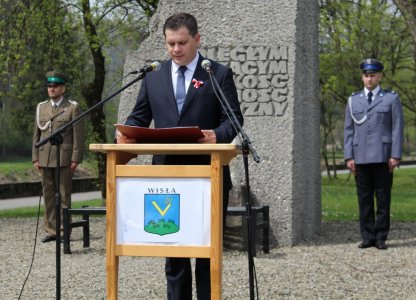 Burmistrz Wisły podczas przemówienia