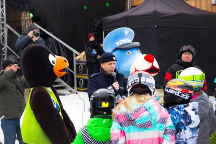 Prelekcja policji na temat bezpieczeństwa na stokach