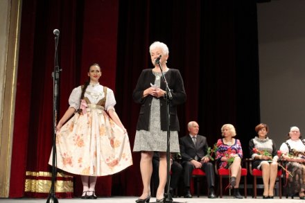 Przemawia laureatka Złotej Cieszynianki