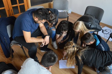 Uczestnicy projektu podczas zajęć