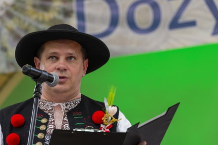 Wiślańskie Dożynki - uroczystości w amfiteatrze - Burmistrz Wisły Tomasz Bujok
