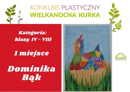 Klasy IV-VIII: 1 miejsce - Dominika Bąk