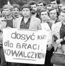 Protest w sprawie braci Kowalczyków