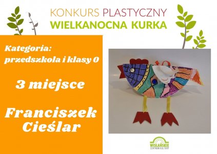 Przedszkola: 3 miejsce - Franciszek Cieślar