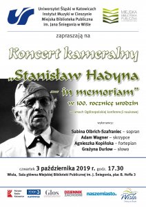 Plakat Konferencji Hadynowskiej - koncert