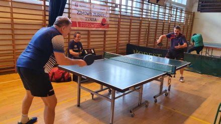 Andrzej Minge podczas Turnieju Tenisa Stołowego w Jeleśni