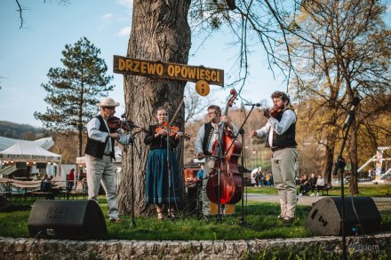 Gawędy i opowieści pod Drzewem Opowieści w Parku Kopczyńskiego - kapela "Wałasi", fot. Okiem Fotoreportera