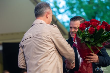 Koncert Zespołu Pieśni i Tańca "Śląsk" im. Stanisława Hadyny z okazji Roku Górali - Dyrektor Zbigniew Cierniak i Burmistrz Wisły Tomasz Bujok