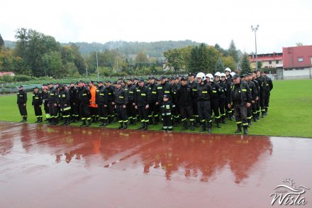 Uczestnicy zawodów  w czasie zbiórki