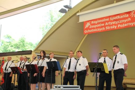 Zespół OSP podczas występu