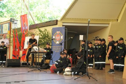 Zespół OSP podczas występu