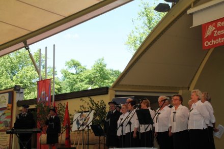 Zespół OSP podczas występu