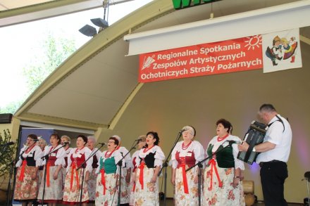 Zespół OSP podczas występu