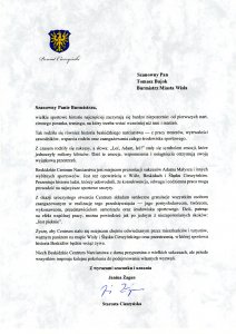 List Janiny Żagan - Starosty Cieszyńskiej