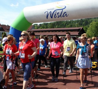 Start marszu nordic walking