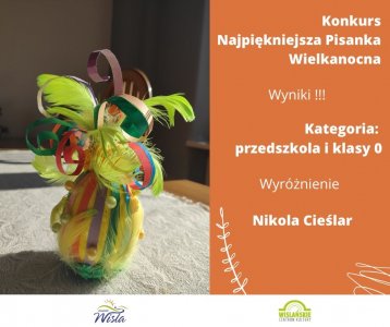Kategoria przedszkola i klasy 0 -Wyróżnienie Natalia Cieślar