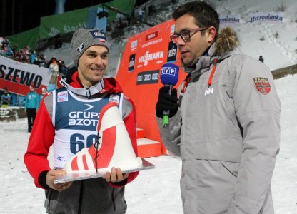 Piotr Żyła udziela wywiadu TVP