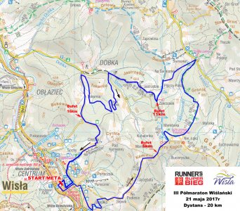 Trasa Półmaratonu Wiślańskiego