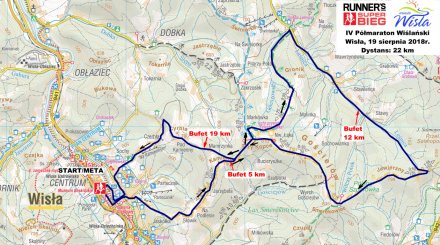 Trasa Półmaratonu Wiślańskiego