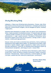List Burmistrza Wisły Tomasza Bujoka