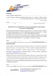 Wniosek o przyjęcie