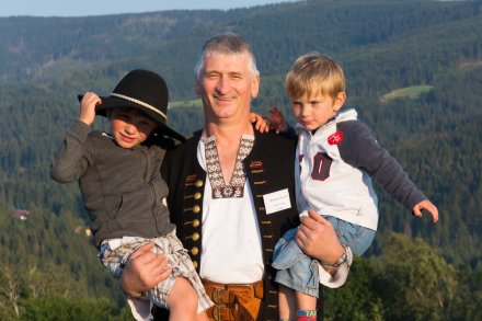 Edward Wisełka - główny organizator zjazdu wraz z wnukami