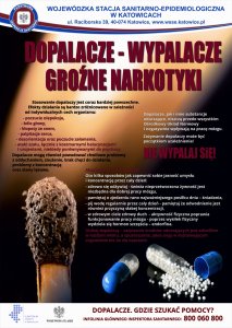 Plakat informacyjny o szkodliwości dopalaczy