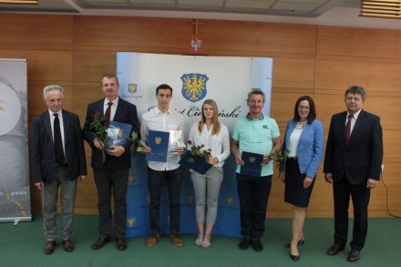Uroczystość wręczenia nagród - część nagrodzonych sportowców