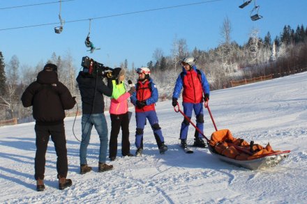Nagranie programu na stoku Nowa Osada z udziałem ratowników GOPR