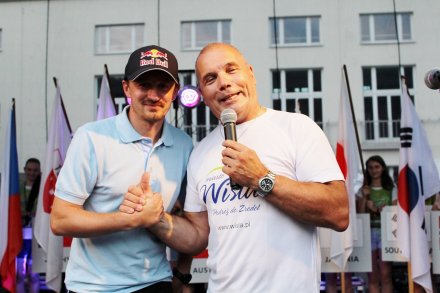 Adam Małysz i Krzysztof Głombowicz