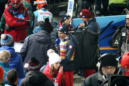 Piotr Żyła udziela wywiadu TVP Sport