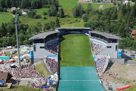 Trybuny skoczni im. Adama Małysza z góry