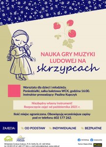 Plakat zajęć "Nauka gry na skrzypcach"