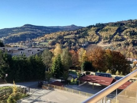 Balkon z widokiem na Wisłę w MJ Apartament