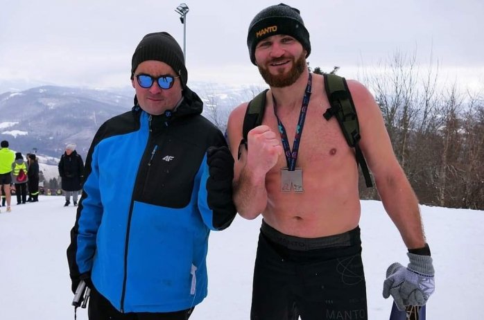 Krystian Piszczek i Jan Błachowicz na szczycie Czantorii