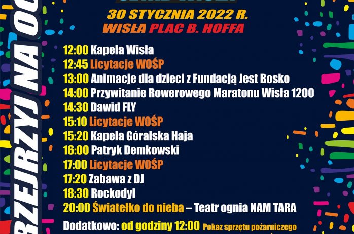 Plakat z programem WOŚP