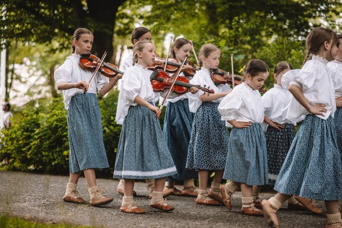 Zespół Mała Wisła podczas przeglądu