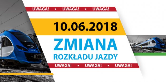 Ilustracja z komunikatem o zmianie rozkładu jazdy