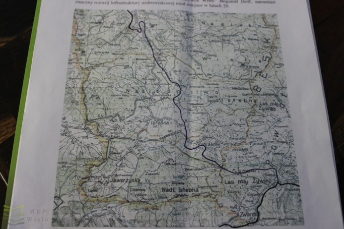 Mapa przebiegu kolei w Wiśle