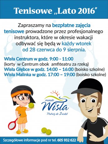 Plakat zajęć tenisowych