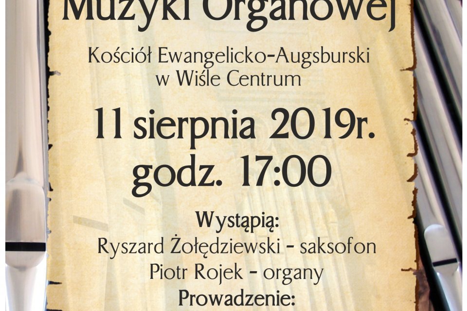 Plakat dotyczący Muzyki Organowej