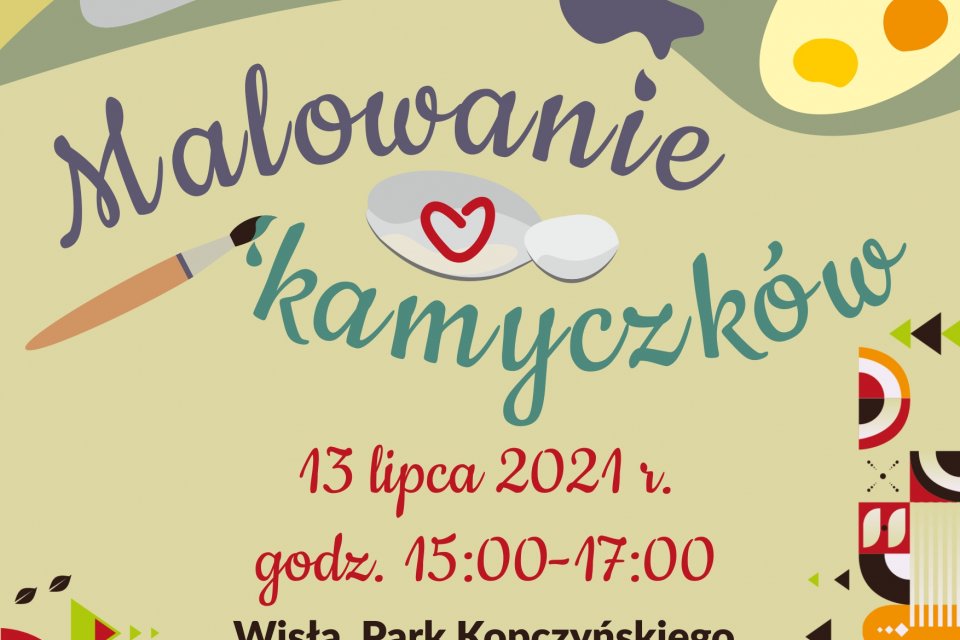 Plakat malowanie kamyczków - warsztaty